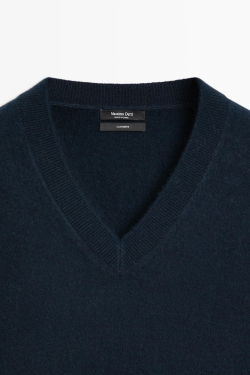Massimo Dutti Свитер из 100% кашемира, глубокий синий