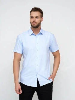 Рубашка приталенная с коротким рукавом