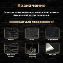 Краска Радуга Black для стен и потолков черная 0,9 л