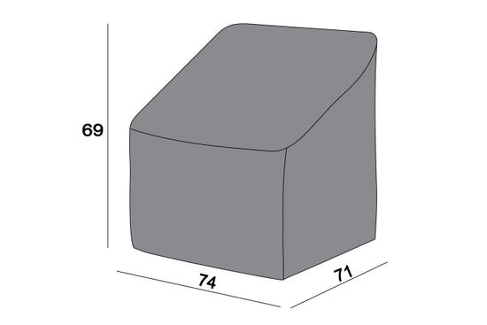 Защитный чехол на кресло Канны 71×74×69 см, цвет серый