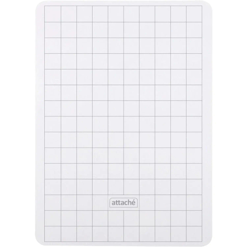 Доска двусторонняя маркерная Attache А4 белый/клетка+ маркер+салфетка