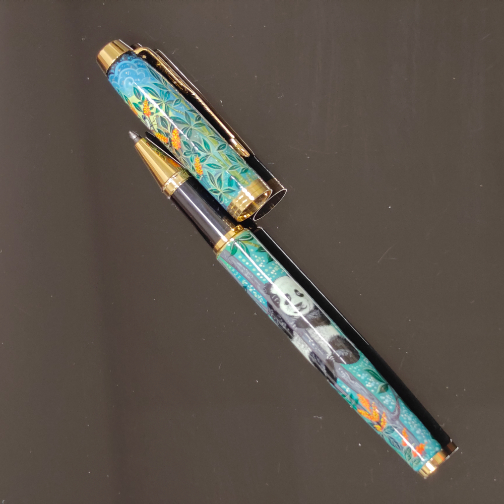 Ручка с ручной росписью Палех "Панда"