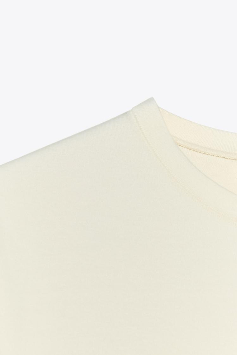 ZARA ФУТБОЛКА ОБЛЕГАЮЩЕГО КРОЯ С КОРОТКИМИ РУКАВАМИ, ЭКРЮ