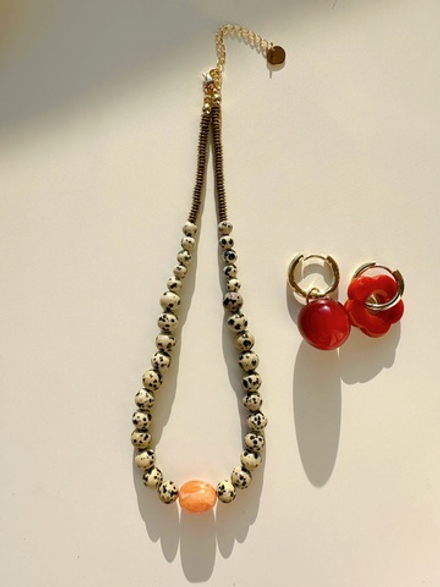 Ожерелье Саванна с агатом Ботсвана