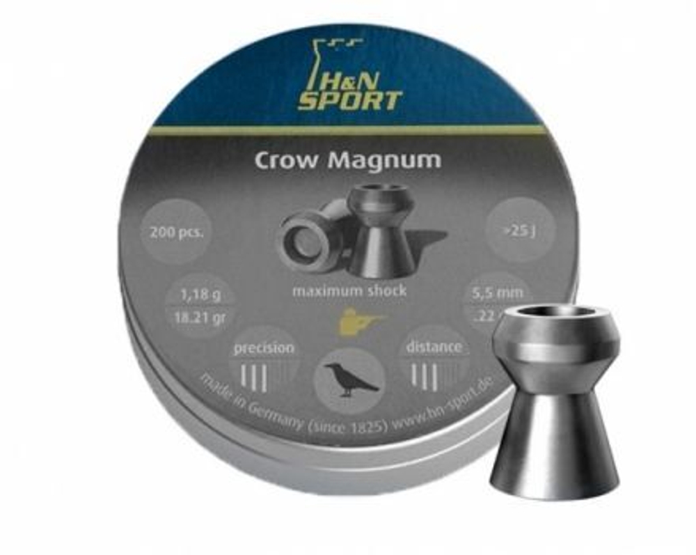 Пуля пневм. 5,5 H&N Crow Magnum, 1,18г, 200 шт/бан