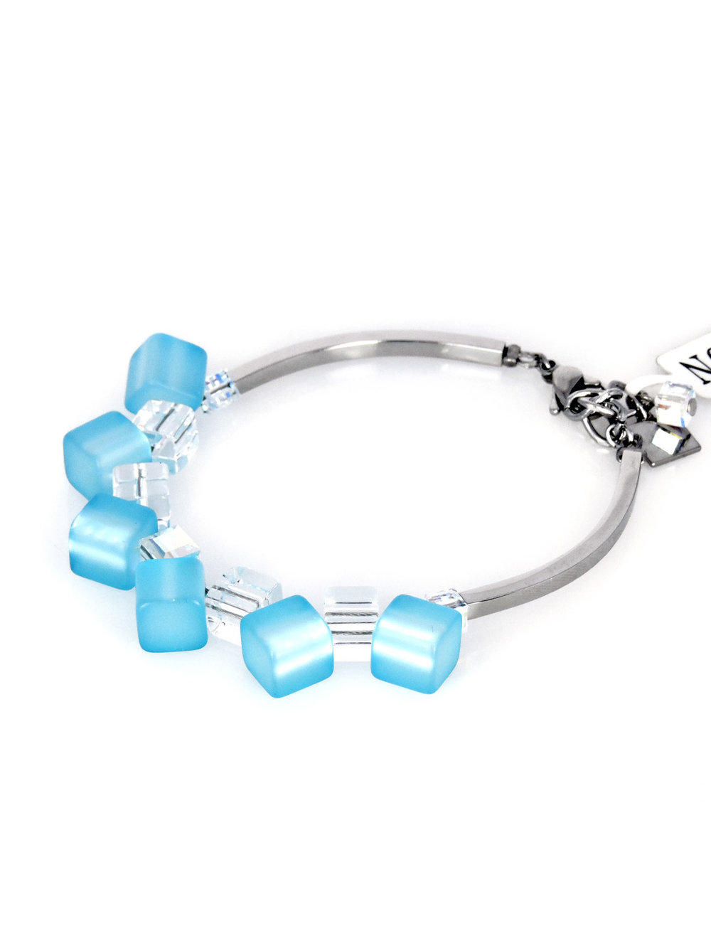 4738/30-2000 Coeur de Lion Браслет Aqua из голубого поляриса и кристаллов Сваровски.