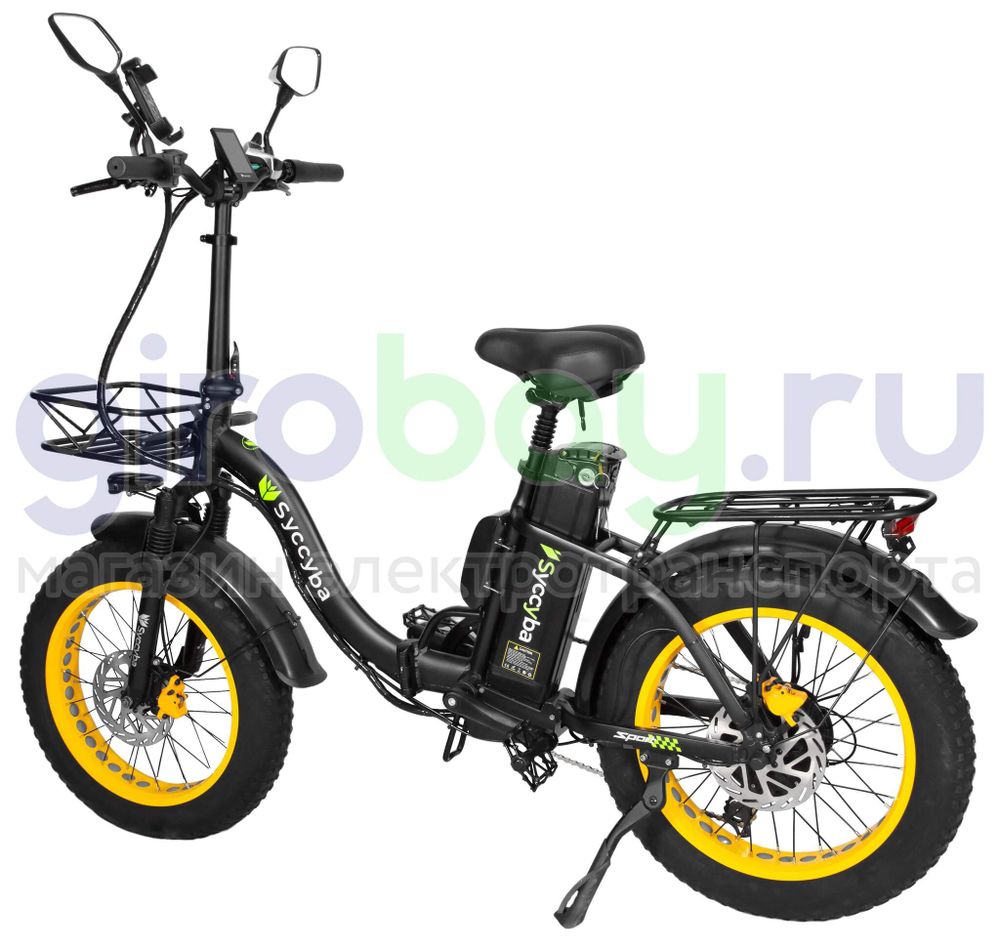 Электровелосипед Syccyba F11 Pro 2025 года (48V/15Ah) - Жёлтый обод фото №4