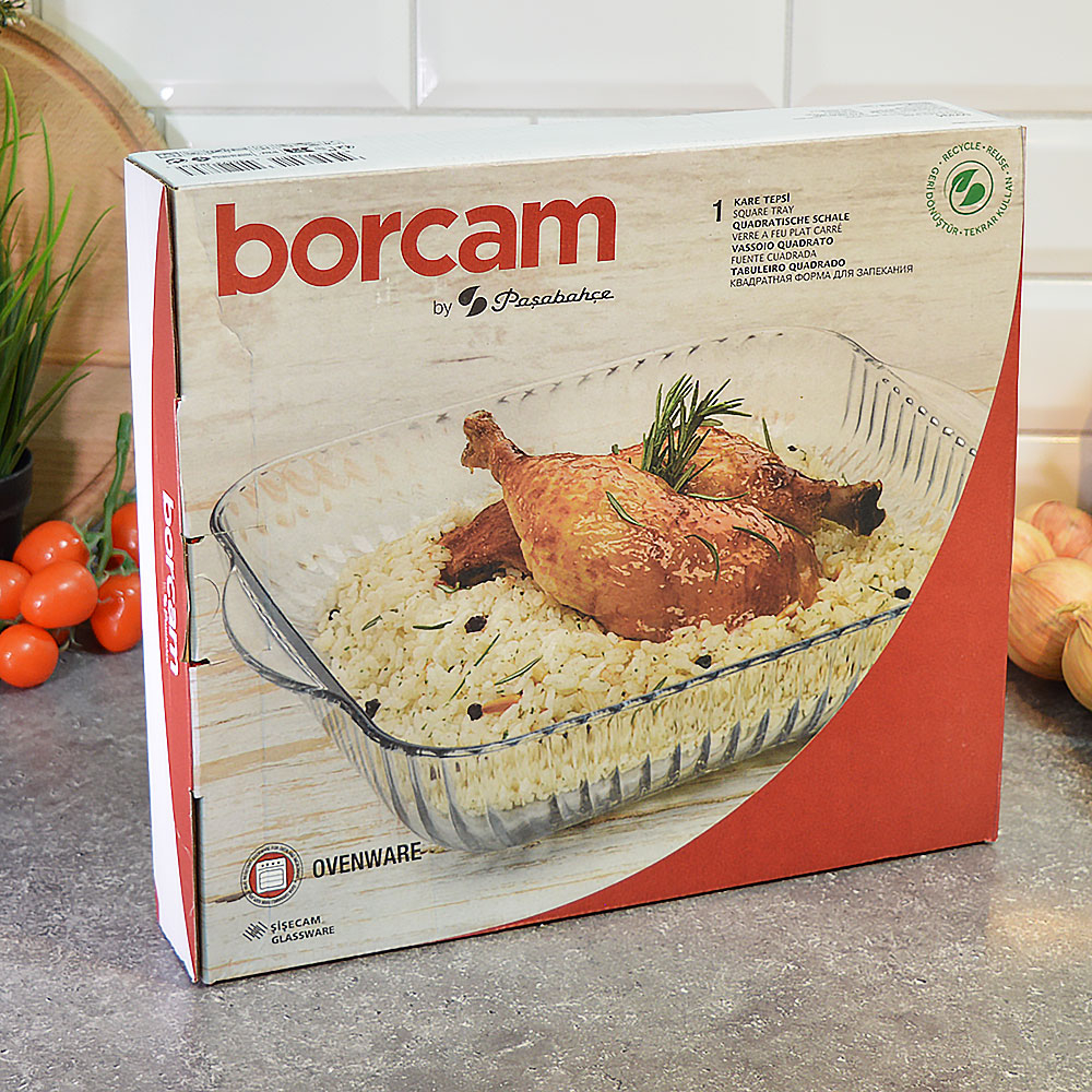 Форма жаропрочная 3,2л 317*282мм квадратная рифленая "Borcam"
