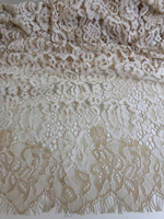 Гипюр бежевый, сутажная нитка, раппорт