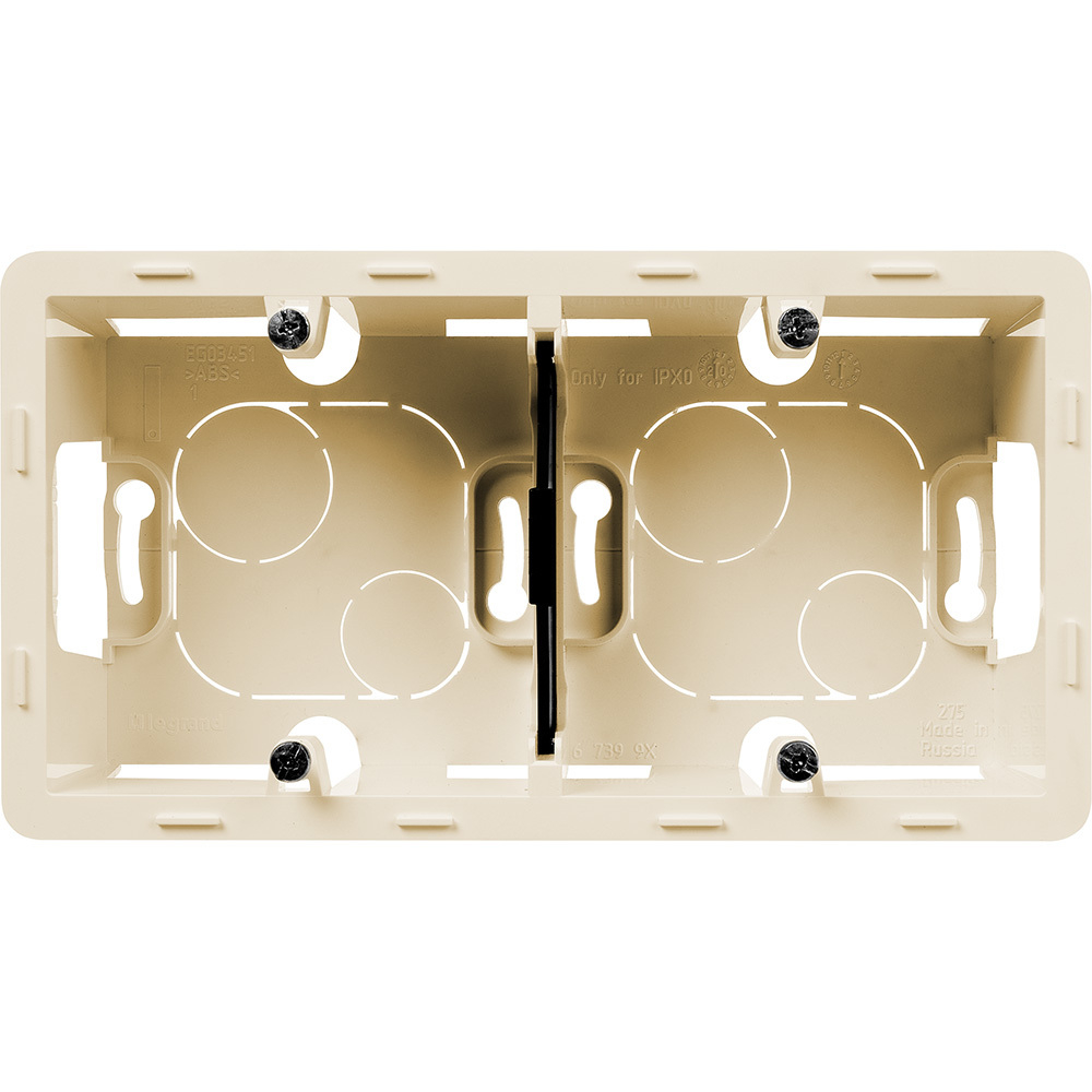 Коробка для накладного монтажа 2 поста слоновая кость Inspiria Legrand