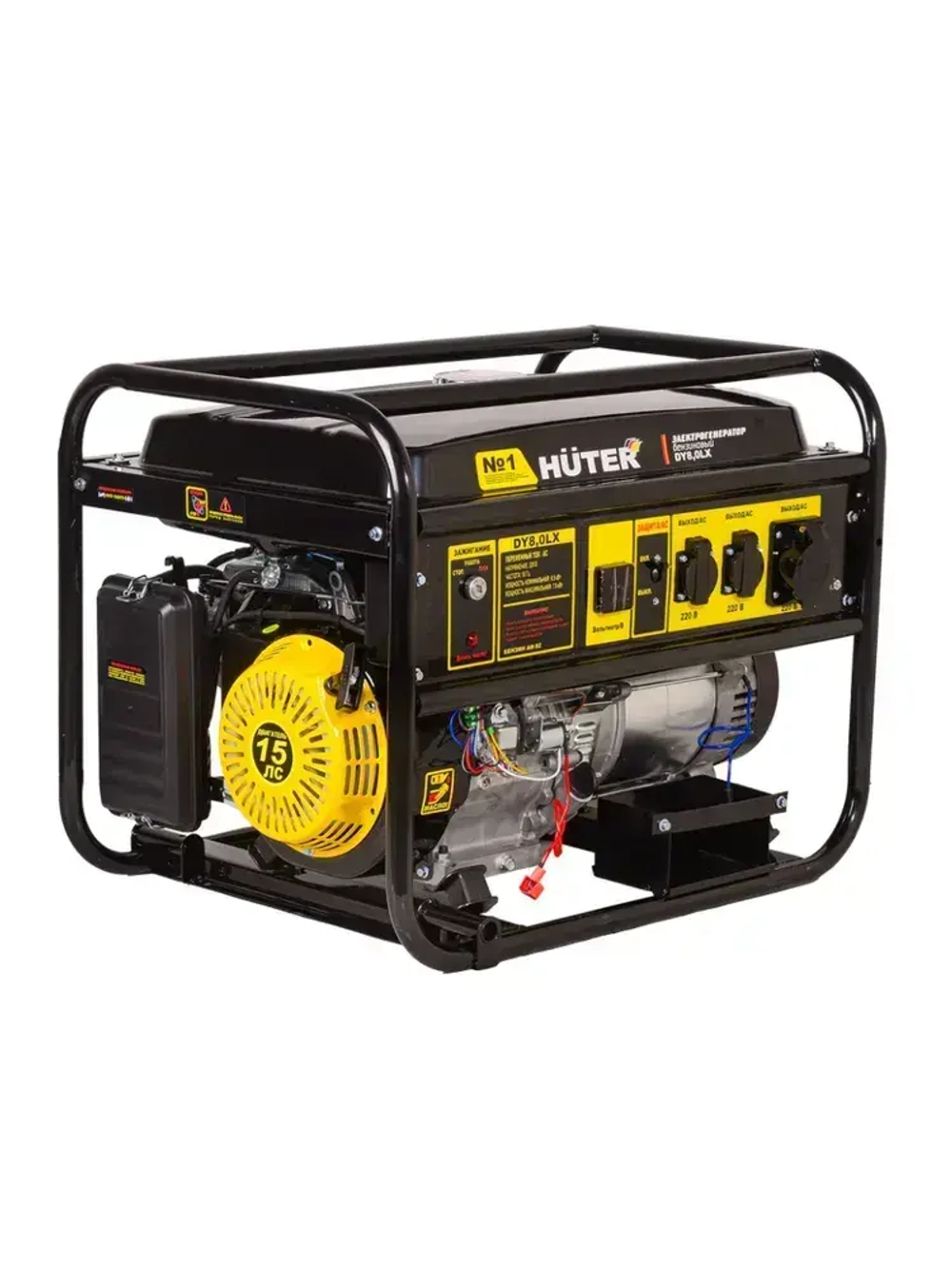 Генератор бензиновый 7кВт HUTER DY8.0LX, электростартер