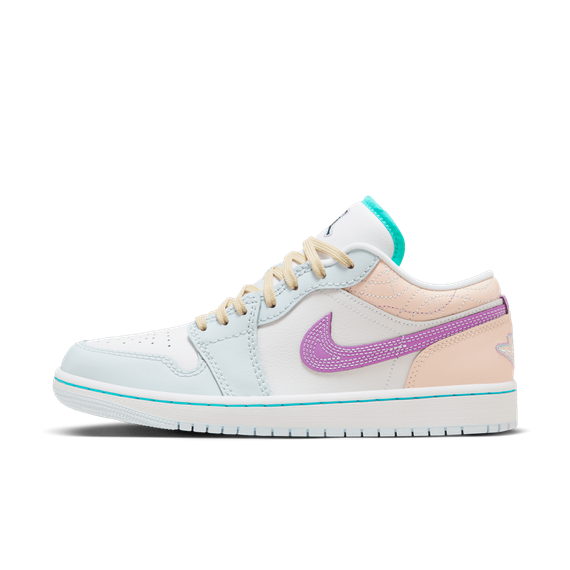 Jordan Air Jordan 1 Винтажные баскетбольные кроссовки Low Топ Бежево-розовый Женские