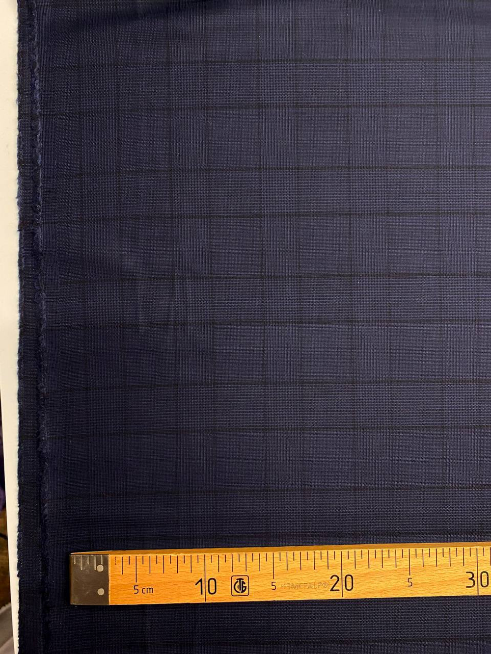 Шерсть костюмно-плательная Guabello 1815 темно-синяя в клетку