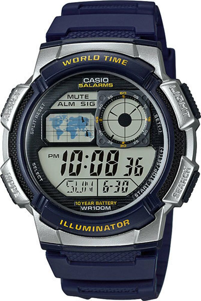 Японские наручные часы Casio Collection AE-1000W-2A с хронографом