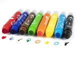 Фломастеры - штампы 8 цветов Brauberg Kids, утолщённые, двусторонние, картонная упаковка