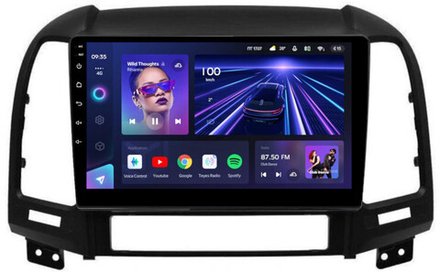 Магнитола для Hyundai Santa Fe 2 CM 2006-2012 (рамка черная) - Teyes CC3 Android 10, ТОП процессор, 4/32 Гб, CarPlay, SIM-слот