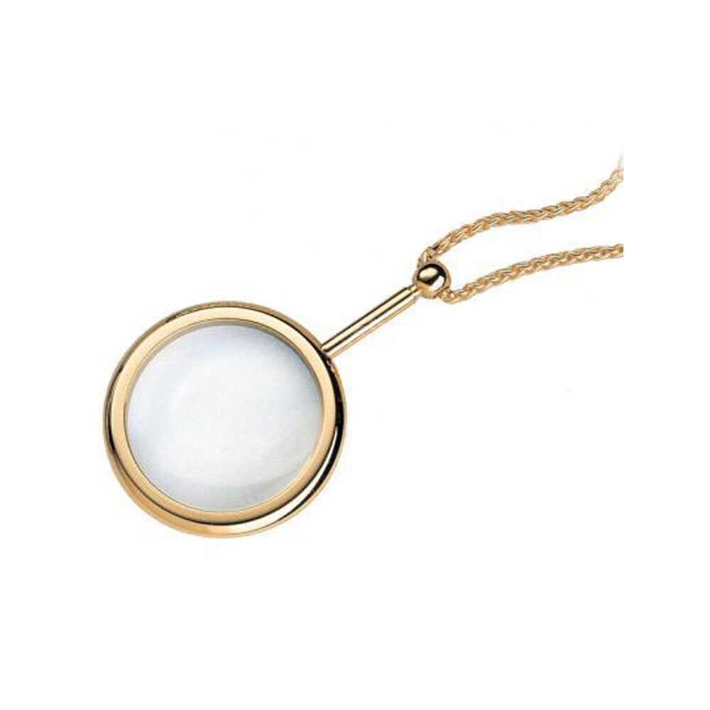 Лупа-подвеска двояковыпуклая Eschenbach 3,5x, 40 мм, с цепочкой, золотистая