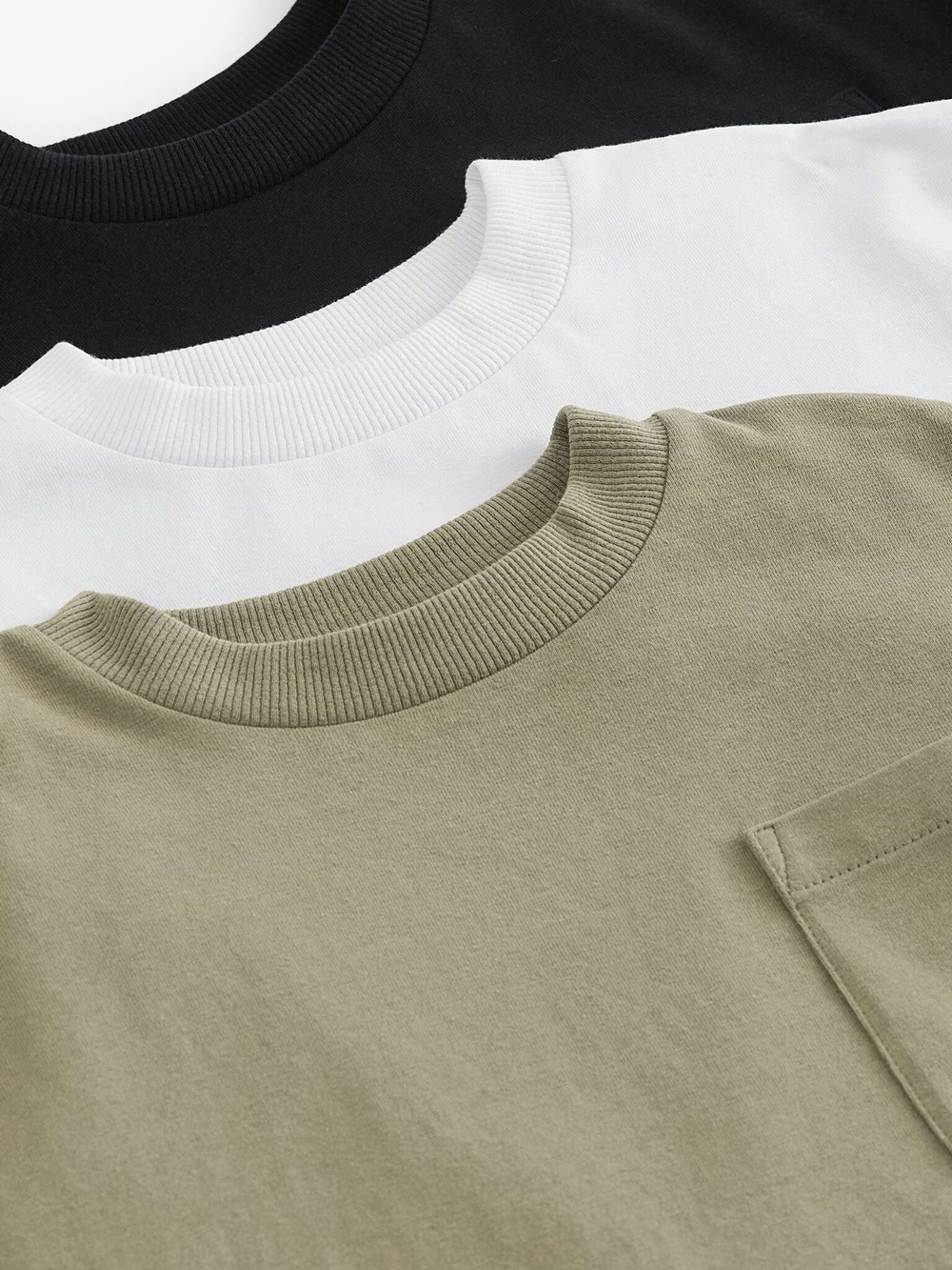 Футболка для мальчика Next 202-852, 3 шт., Черный, Белый, Хаки