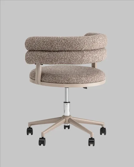Стул офисный Castor, светло-коричневое букле, бежевые ножки