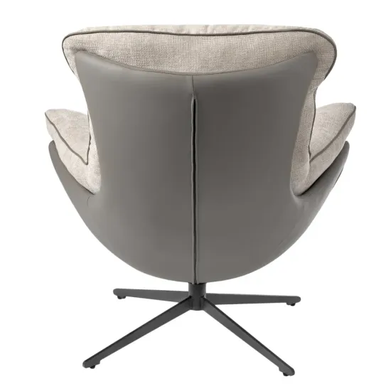 Кресло HUG светло-серый, экокожа, шенилл