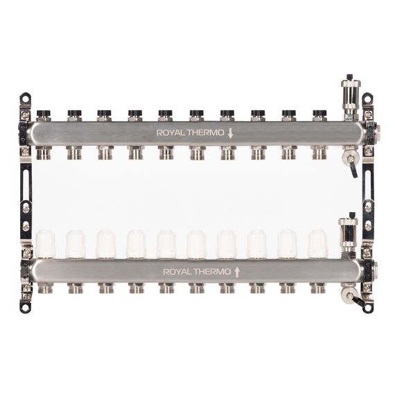 Коллектор Royal Thermo нерж. в сборе универсальный 1 ВР-3/4 НР с автомат. воздухоотвод-ми 10 вых. купить в Москве и Московской области по низкой цене с доставкой по России — (1) Коллектор Royal Thermo нерж. в сборе универсальный 1 ВР-3/4 НР с автомат. воздухоотвод-ми 10 вых. — (1)