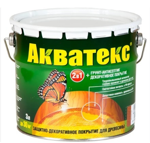 Защитно-декоративное покрытие для дерева АКВАТЕКС 2 в 1, желтый, 2.7 л