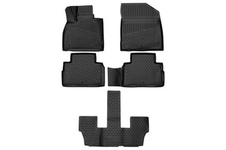 Коврики 3D в салон подходят для HYUNDAI Palisade (I) 2018-&gt; Внед., 7мест, 5шт. (полиуретан)