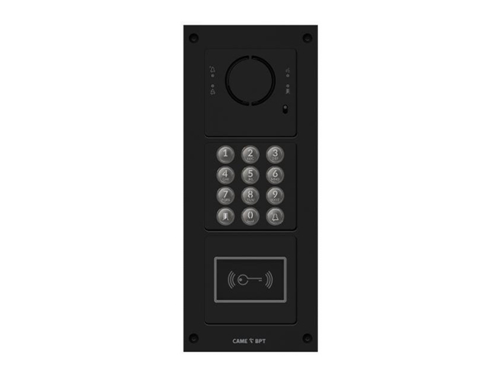 Вызывная вандалозащитная IP-аудиопанель MTM с кодонаборной клавиатурой и считывателем 3 модуля, цвет темно-серый