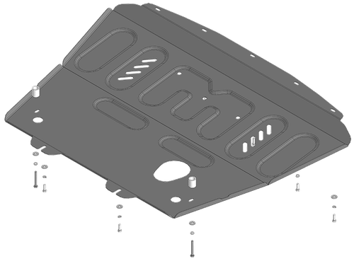 Защита картера двигателя, КПП. 2 мм, Сталь. для Lada Vesta 2015-2022, Motodor.72106
