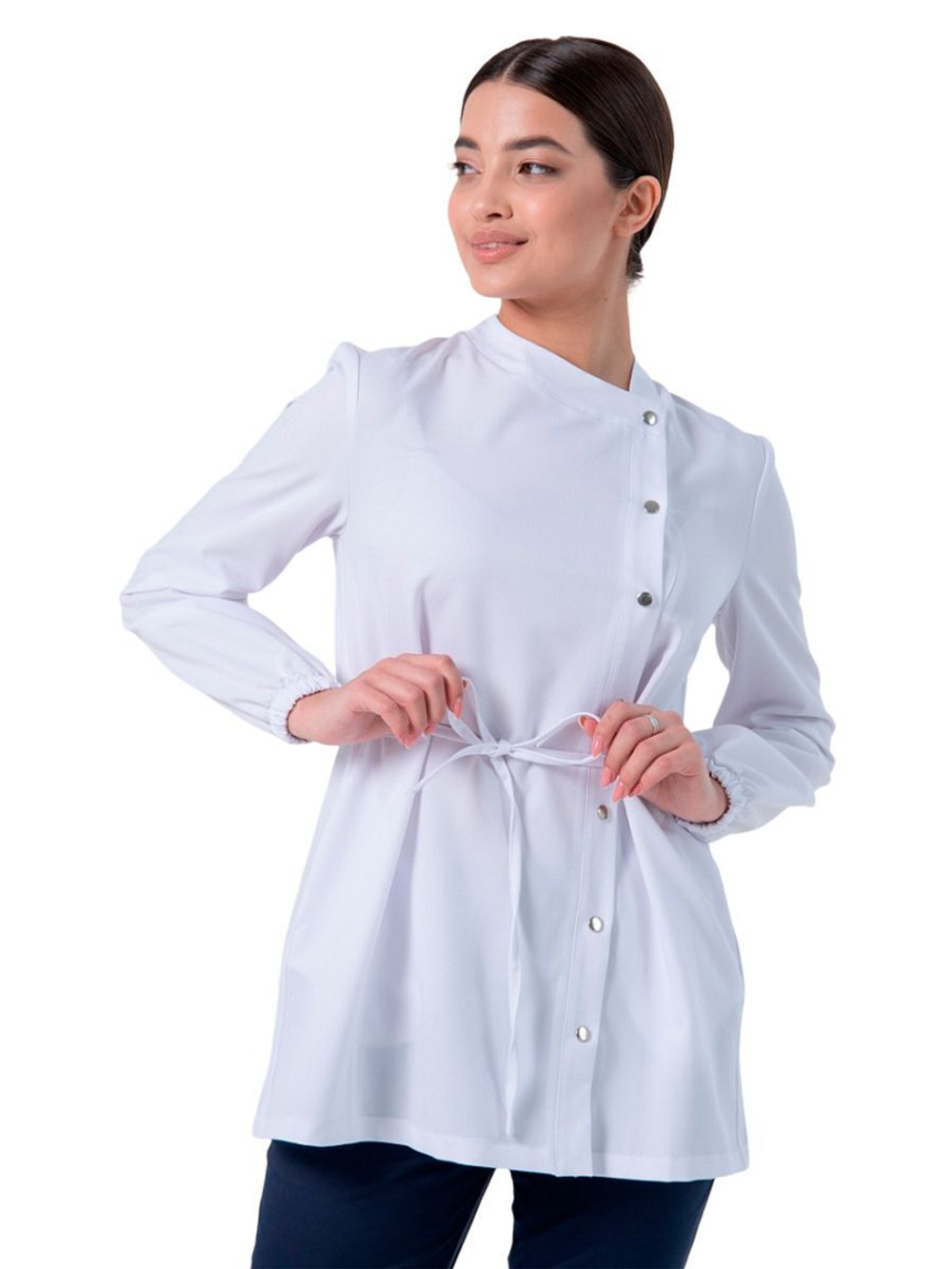 Туника медицинская женская Mariita MA763 с кулиской, белый, 46