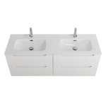 Тумба BelBagno ETNA-1200-4C-SO-2-BL с 2-й раковиной BelBagno BB1200-2-ETL, Bianco Lucido