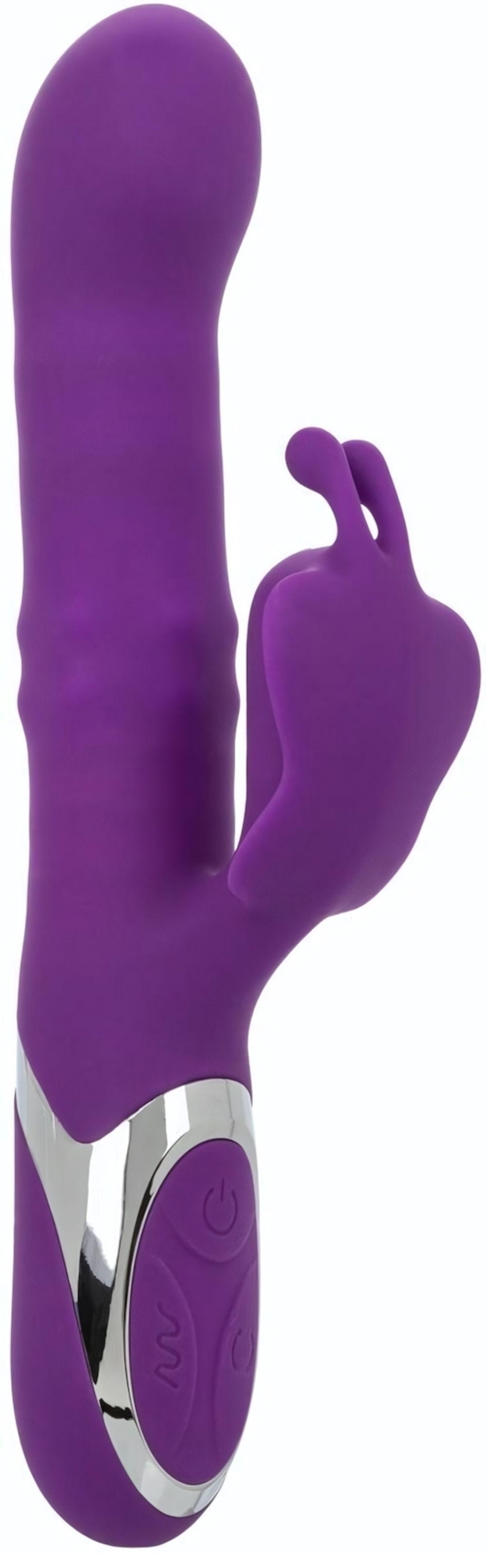 Фиолетовый вибратор-кролик Enchanted Flutter с массажем бусин и пенетрацией (Цвет: розовый)