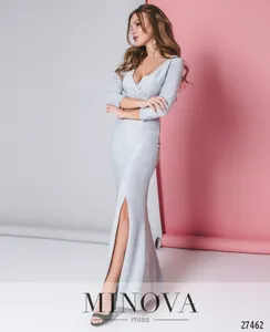 Платье 8600-светло-серый Minova