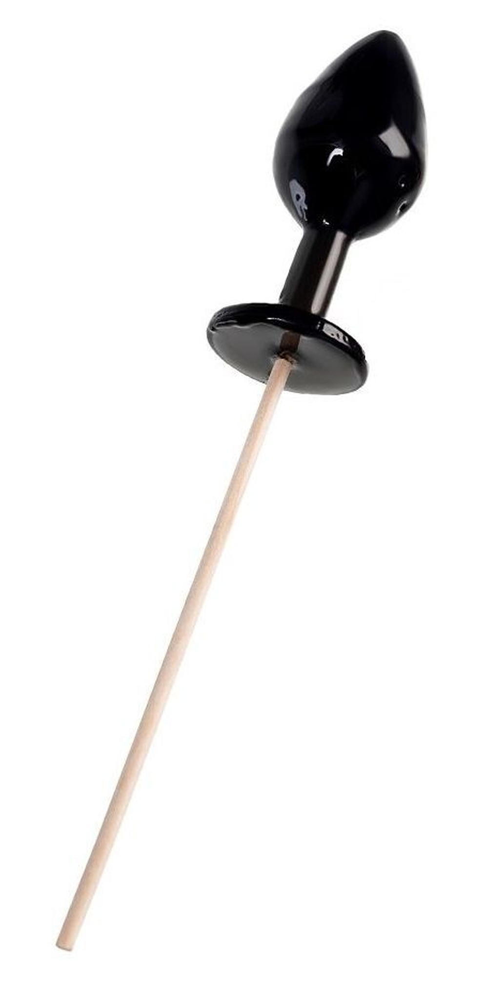 Черный леденец в форме малой анальной пробки со вкусом бейлиз (Цвет: черный)