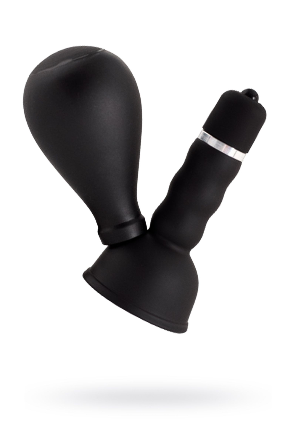 Вибромассажер для сосков Black & Red by TOYFA с грушей, ABS пластик, чёрный, 8,2 см (905002-5)