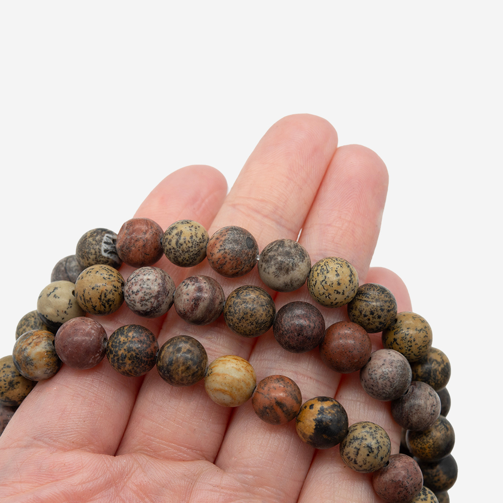 Известняк окварцованный (яшма чохуа) натуральный, 8,8мм, шар