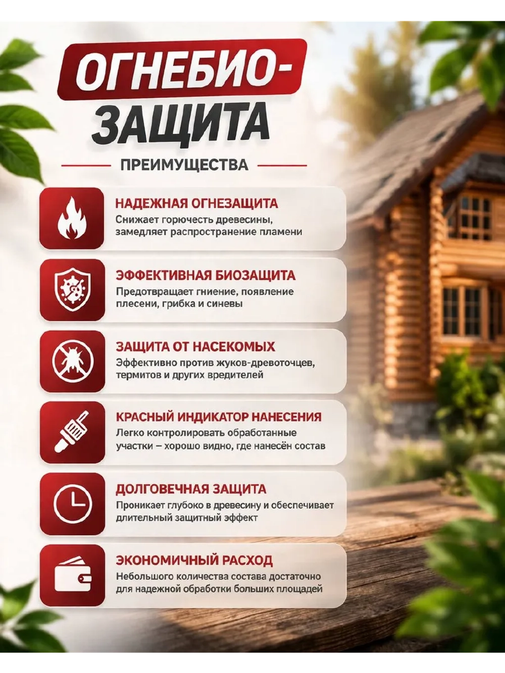 Огнебиозащита, Пропитка для дерева 5л.