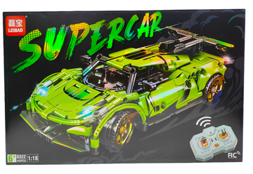 Конструктор радиоуправляемый гоночный авто SuperCar , 402 деталей ( зелёный ) , масштаб 1:18
