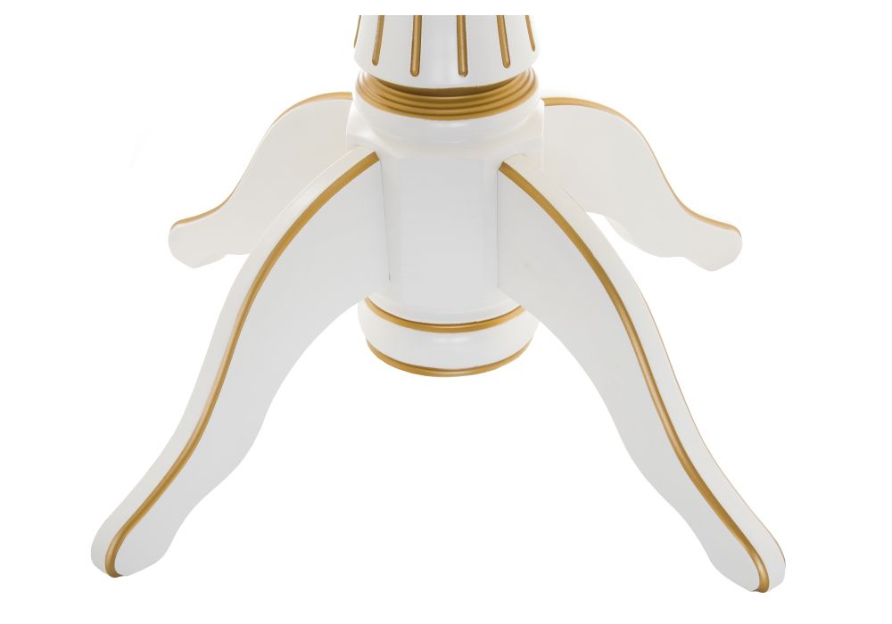 Деревянный стол Павия 100(130)х100х79 молочный с золотой патиной