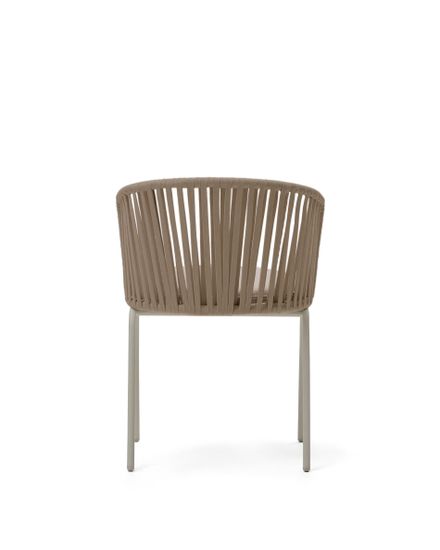Уличный стул Saconca из бежевой веревки и стали