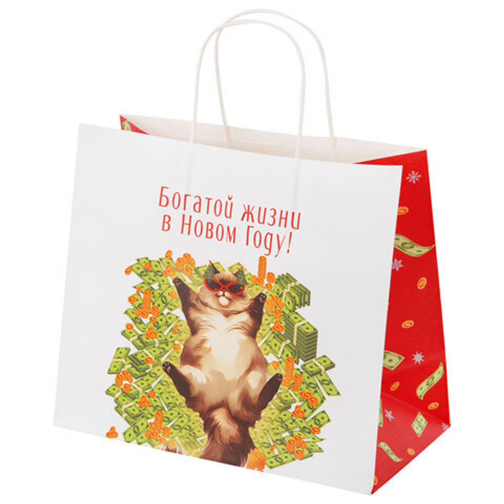 Сумка Крафт 28*24*14см Котики ассорти 1 шт