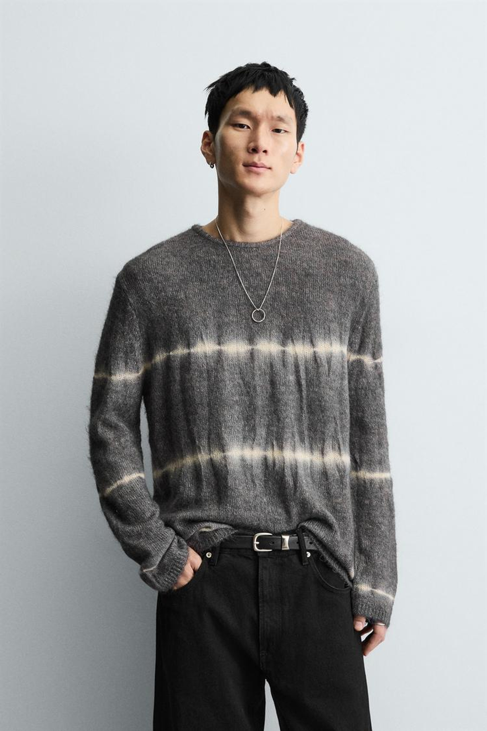 ZARA СВИТЕР С ПРИНТОМ TIE DYE, ЦВЕТ МОРСКОЙ ВОЛНЫ