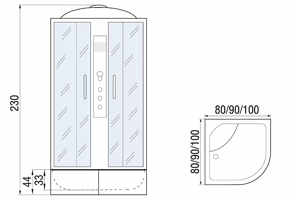 Душевая кабина River Dunay XL 90/44 TH 10000006196 с гидромассажем