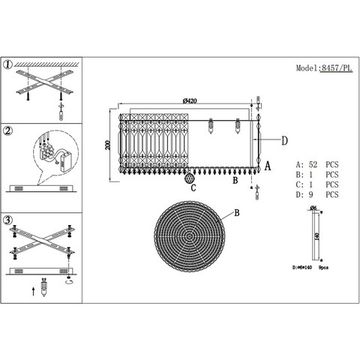 Потолочная люстра 7*G9 8457/PL gold золото VALENCIA Newport