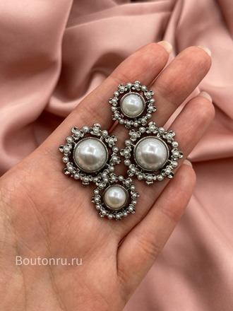 Пуговицы Жемчуг10 серебристые