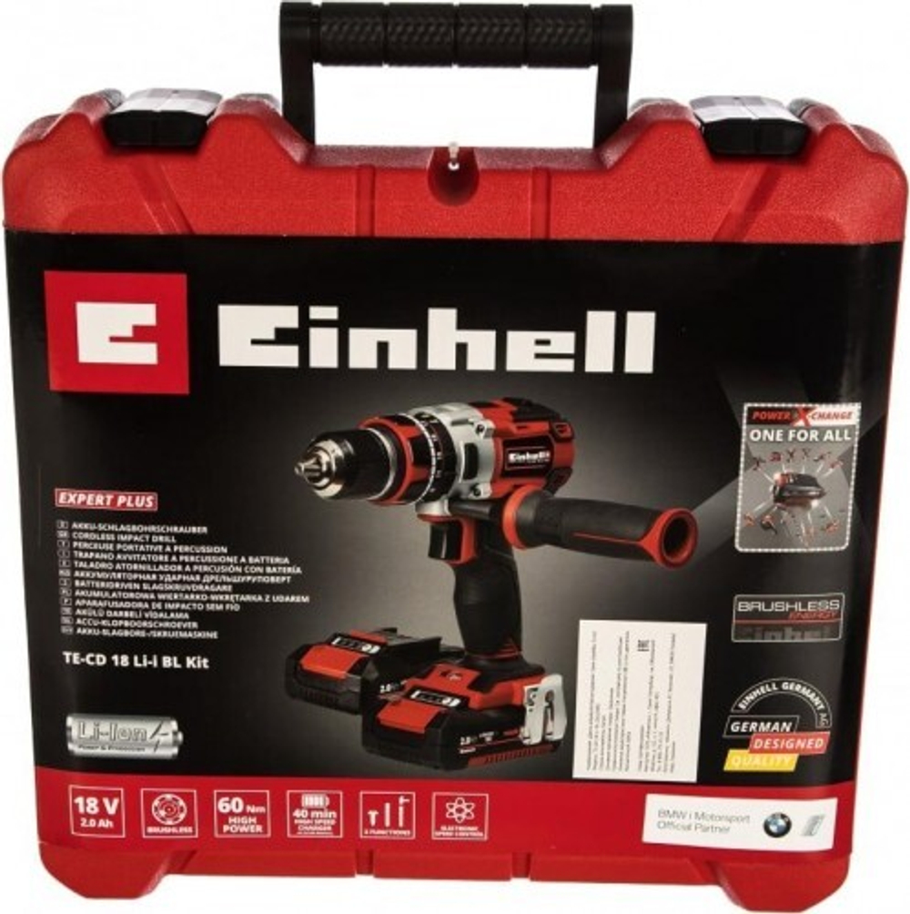 Дрель-шуруповерт аккумуляторная EINHELL PXC TE-CD 18 Li-I BL (2x2,0Ah) 4513861
