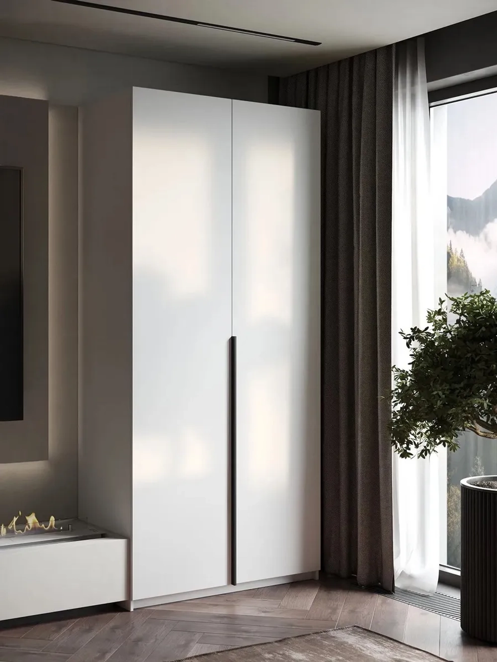 Шкаф Распашной Белый 101х220х52,5 SOHO WingLine