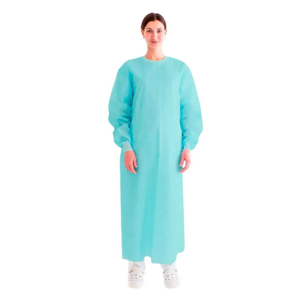 Халат хирургический стерильный 140 см размер 52-54 Евростандарт ворот Велькро рукав манжета