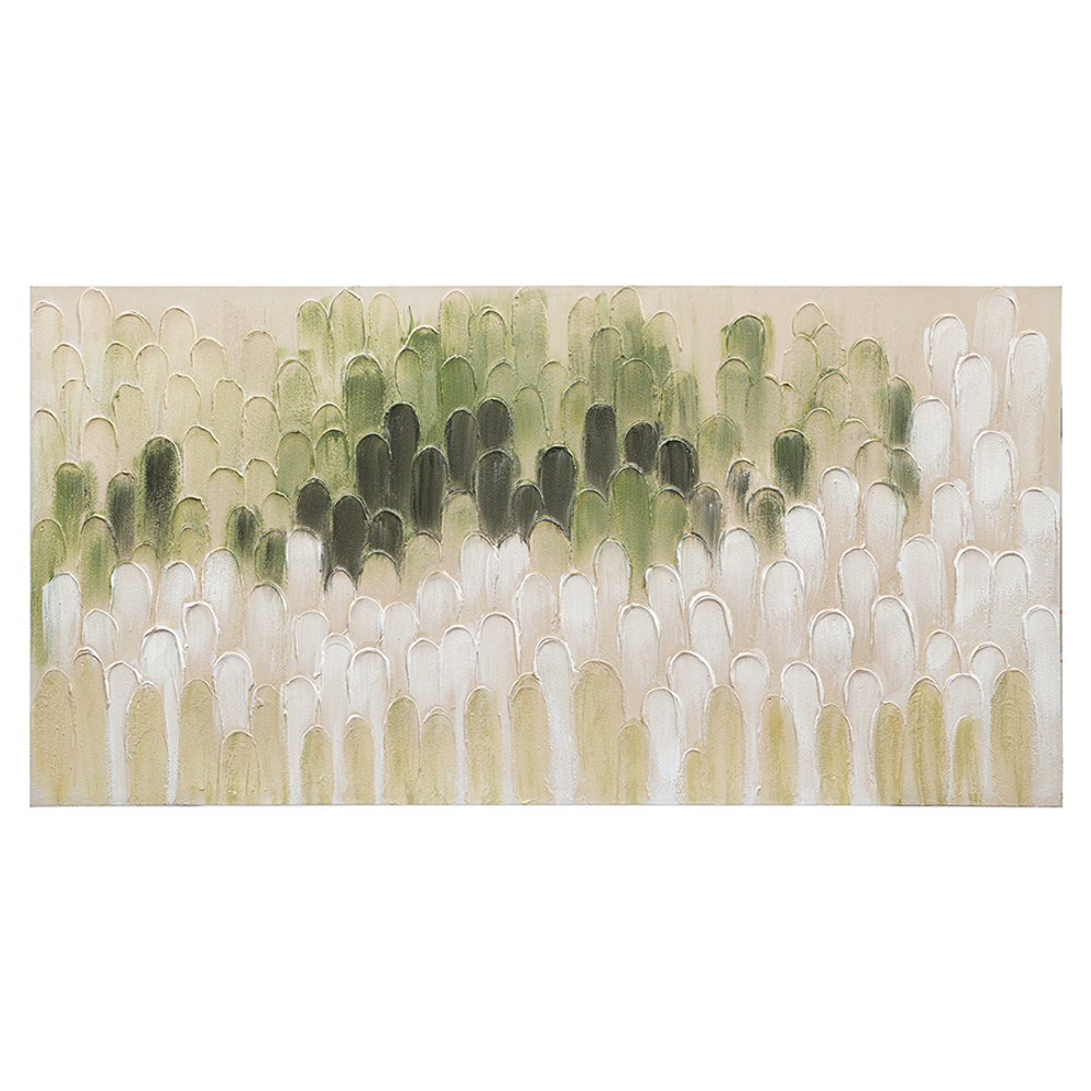 Панно декоративное с ручной росписью by feel, 140х70 см, хаки