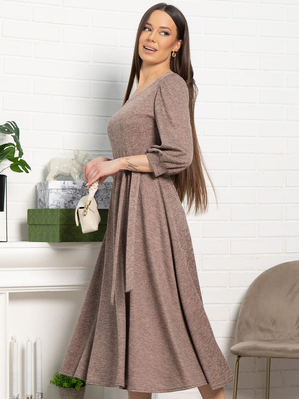 Платье трикотажное Ирина НЬЮ (кофе) П15220-9М LT Collection